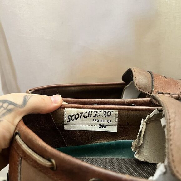 Bass Oxford Dress Shoe Loafer Mens Size 10.5 M Brown Slip On Boat Driving Casual - Picture 2 of 12